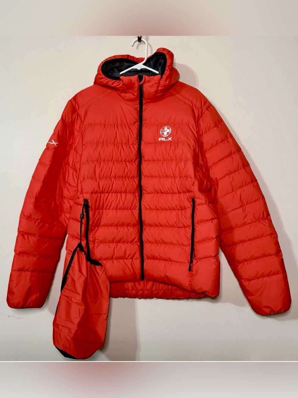 Polo Ralph Lauren RLX Packable Hoodie Puffer Jacket Red Sz XL NWOT